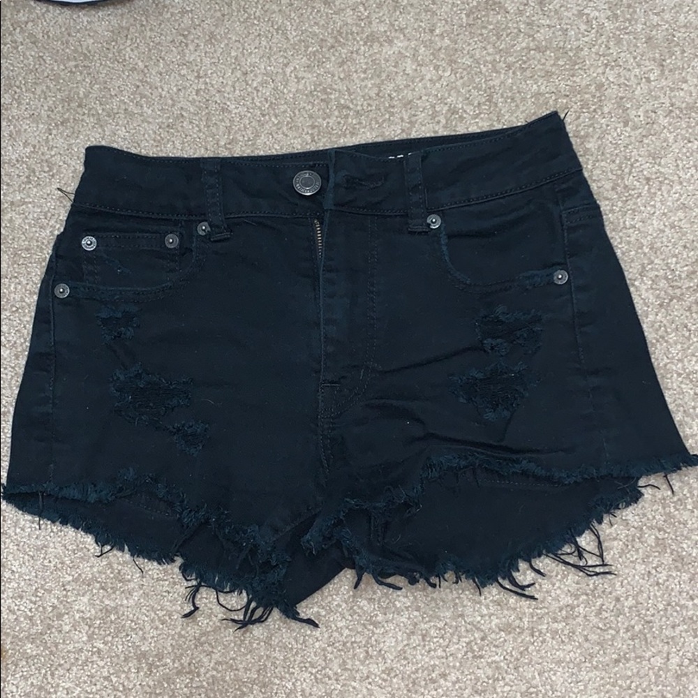 American Eagle hi-rise festival black shorts